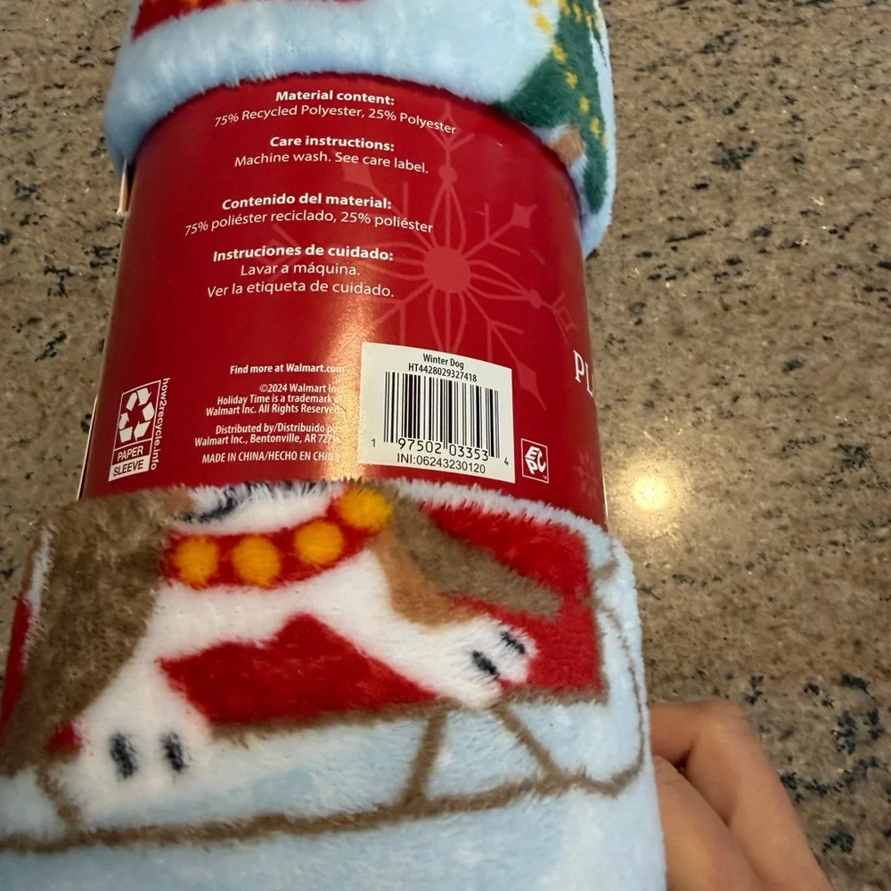 adidas Holiday Plush Throw Blanket - Festive Green and Red